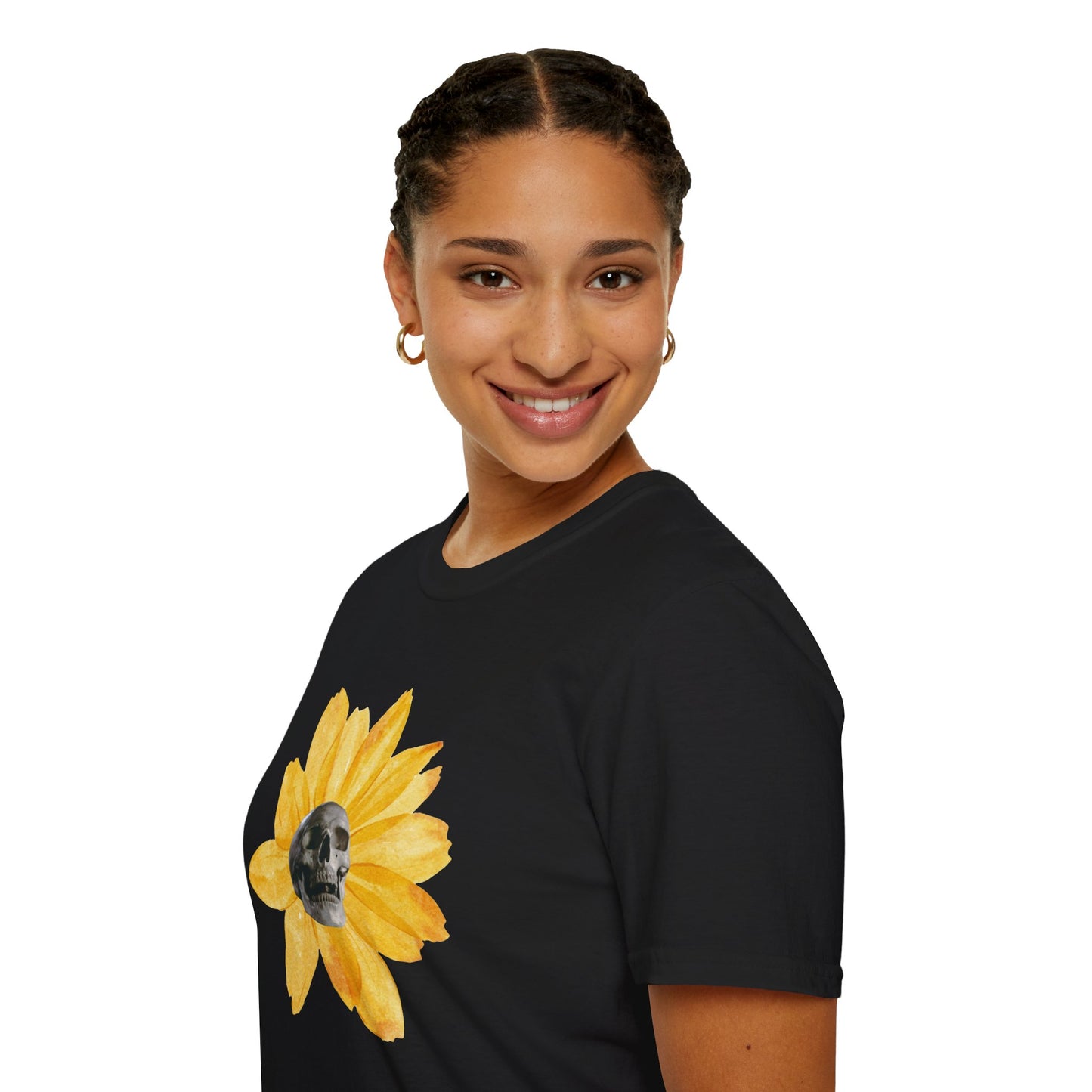 Skullflower: Radiant Sunflower Skull Unisex Softstyle T-Shirt