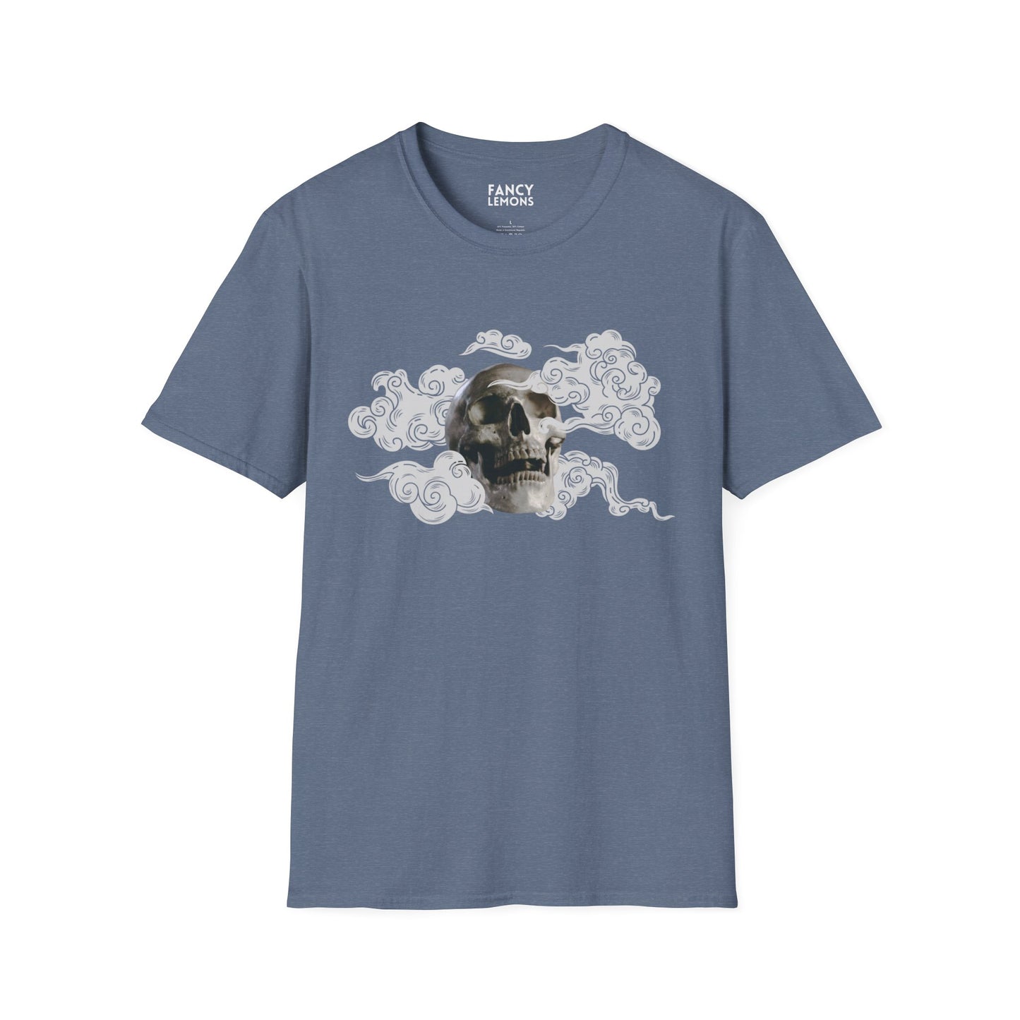 Skull in the Clouds: Artistic Unisex Softstyle T-Shirt