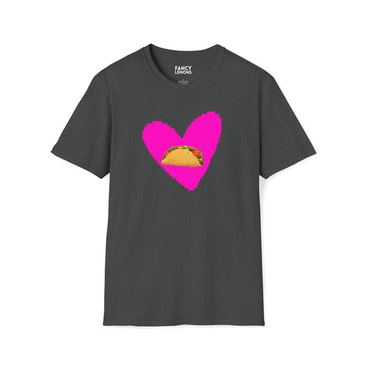 Pixel Taco Love Unisex Softstyle T-Shirt: Where Gaming Meets Flavor