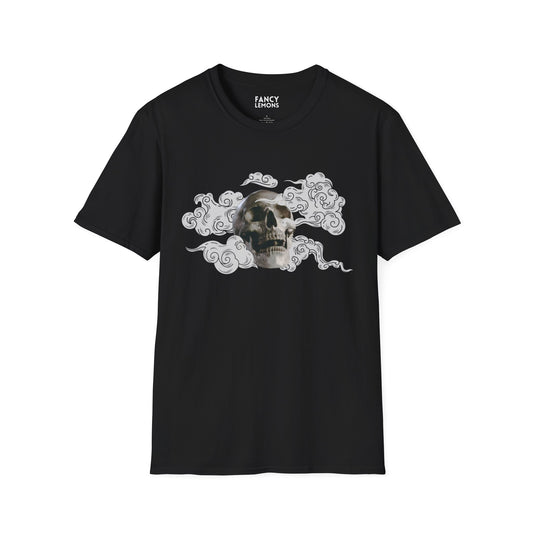 Skull in the Clouds: Artistic Unisex Softstyle T-Shirt