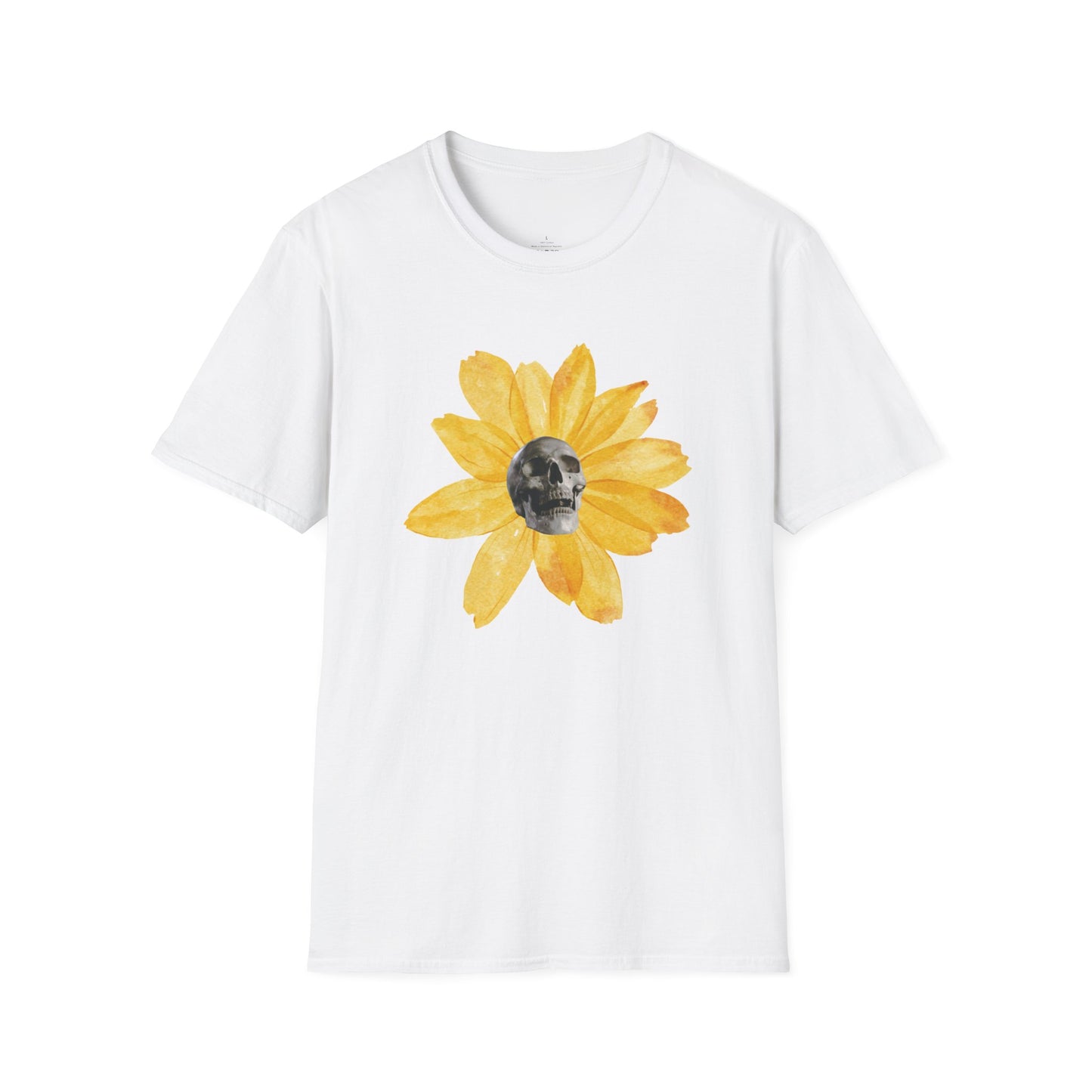 Skullflower: Radiant Sunflower Skull Unisex Softstyle T-Shirt