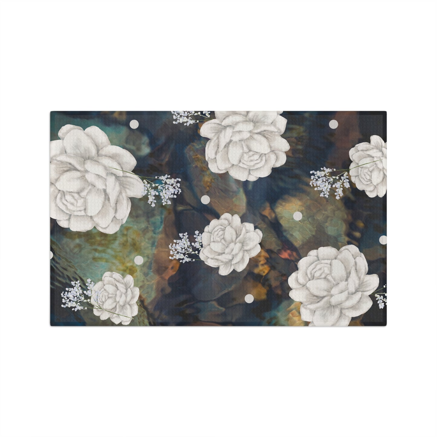 Floral Noir: Elegant Dark Abstract Soft Tea Towel for the Kitchen