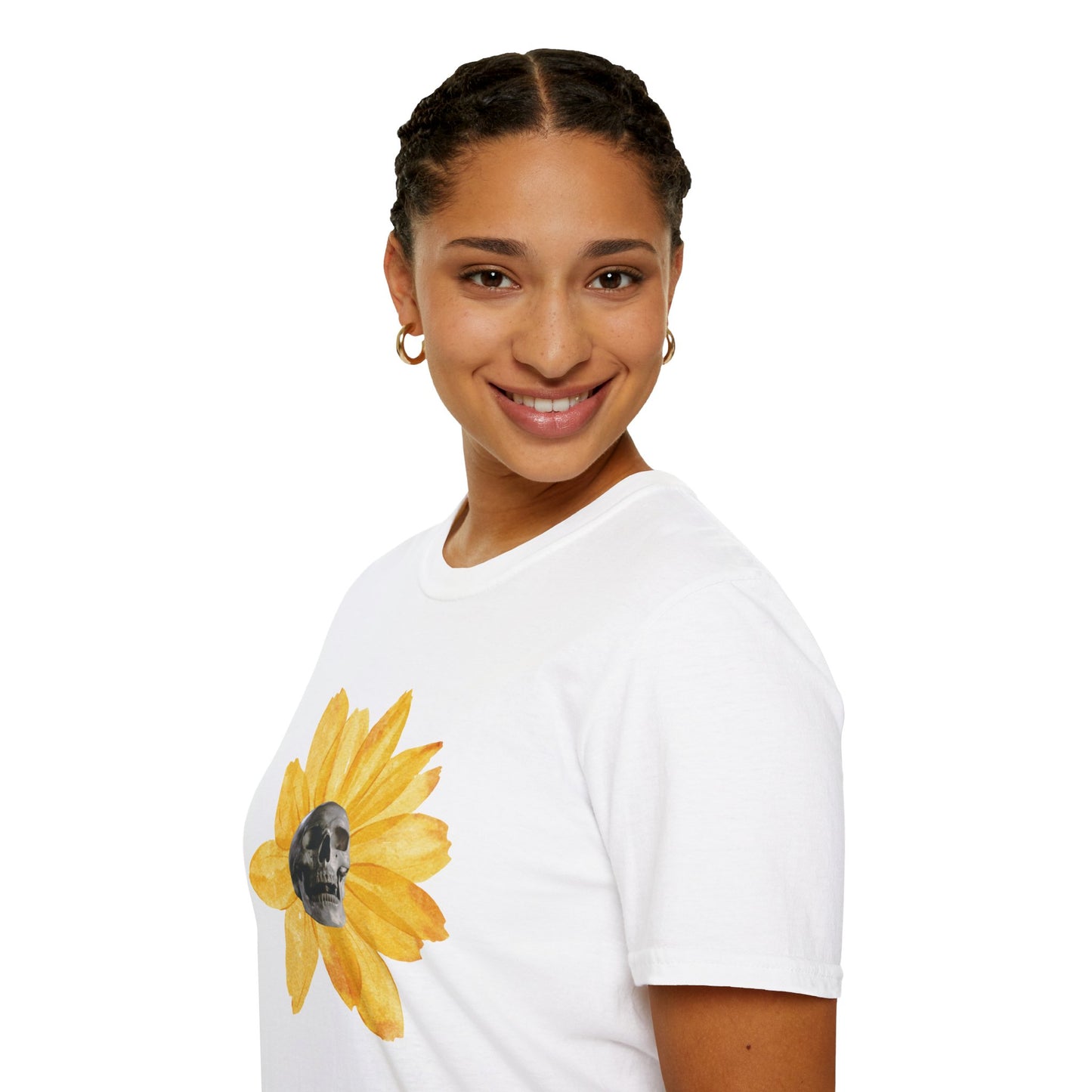 Skullflower: Radiant Sunflower Skull Unisex Softstyle T-Shirt