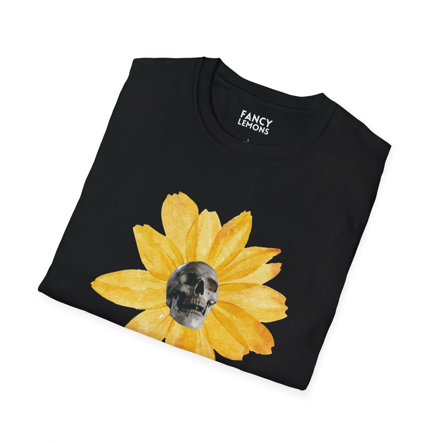 Skullflower: Radiant Sunflower Skull Unisex Softstyle T-Shirt